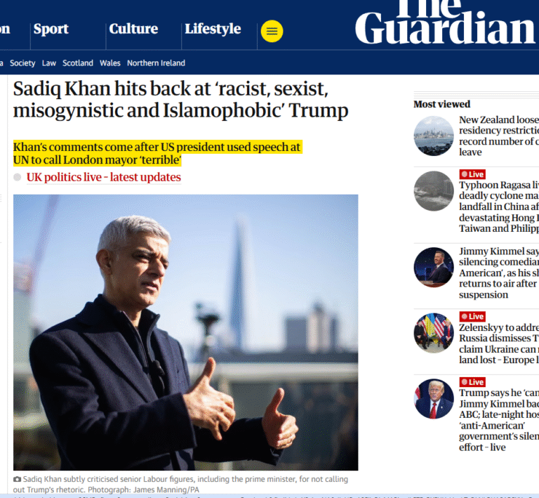 Sadiq Khan hits back at ‘racist, sexist, misogynistic and Islamophobic’ Trump