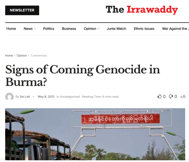 Signs of Coming Genocide in Burma?