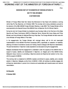 Myanmar’s Propaganda machine against Malaysia led ASEAN