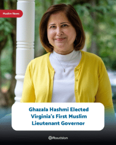 Ghazala Hashmi, 61, has made history by becoming the first Muslim woman elected to statewide office in the United States after winning Virginia’s lieutenant governor race