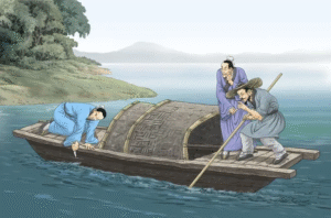 Marking the Boat’s Side with a Knife